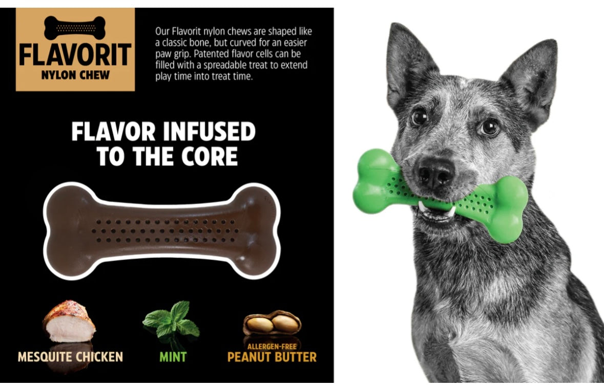 BarkBone Natural Instincts Mesquite Chicken Flavorit Nylon Dog Chew - SMALL