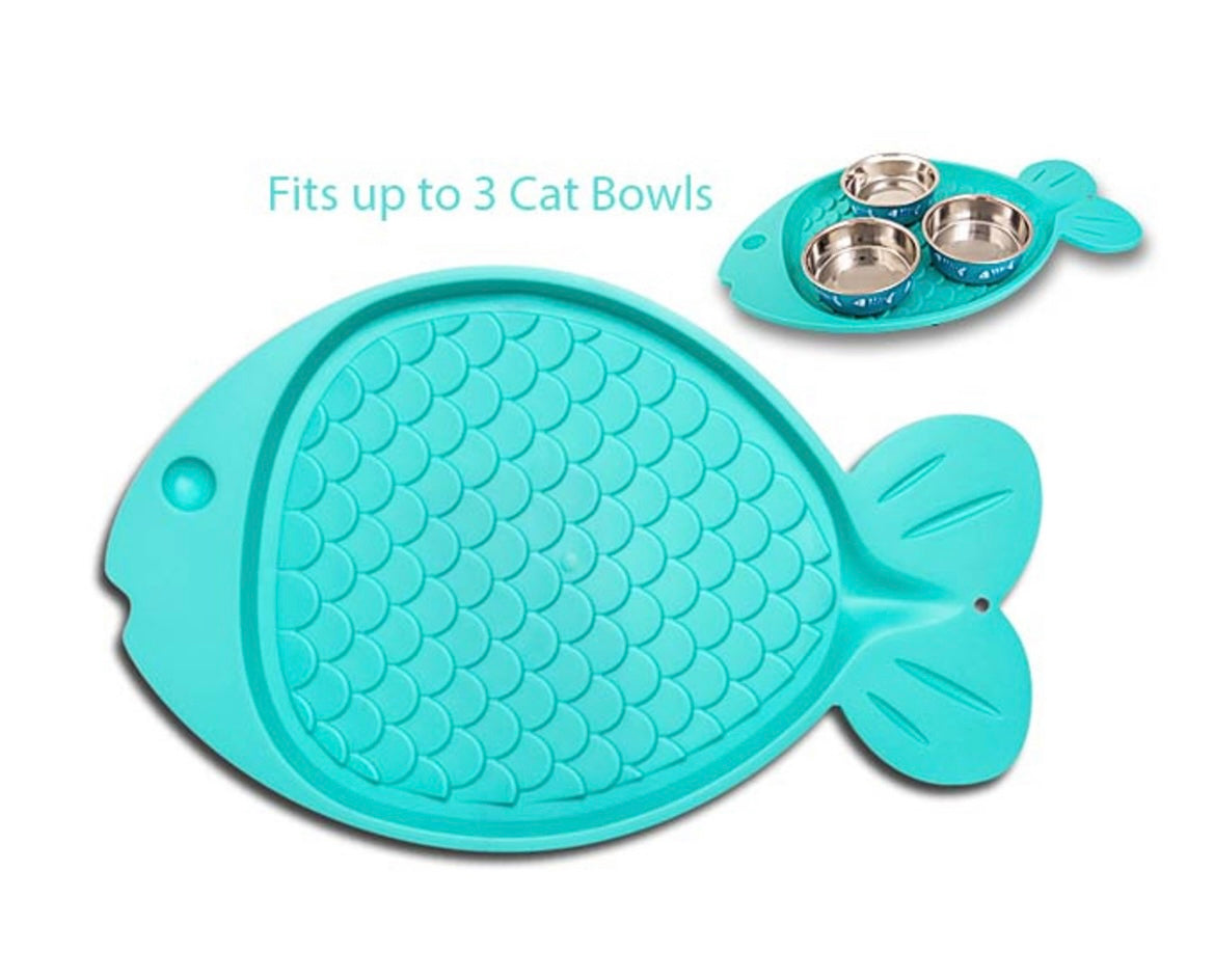 BELLA SPILL-PROOF CAT MAT FISH SHAPE