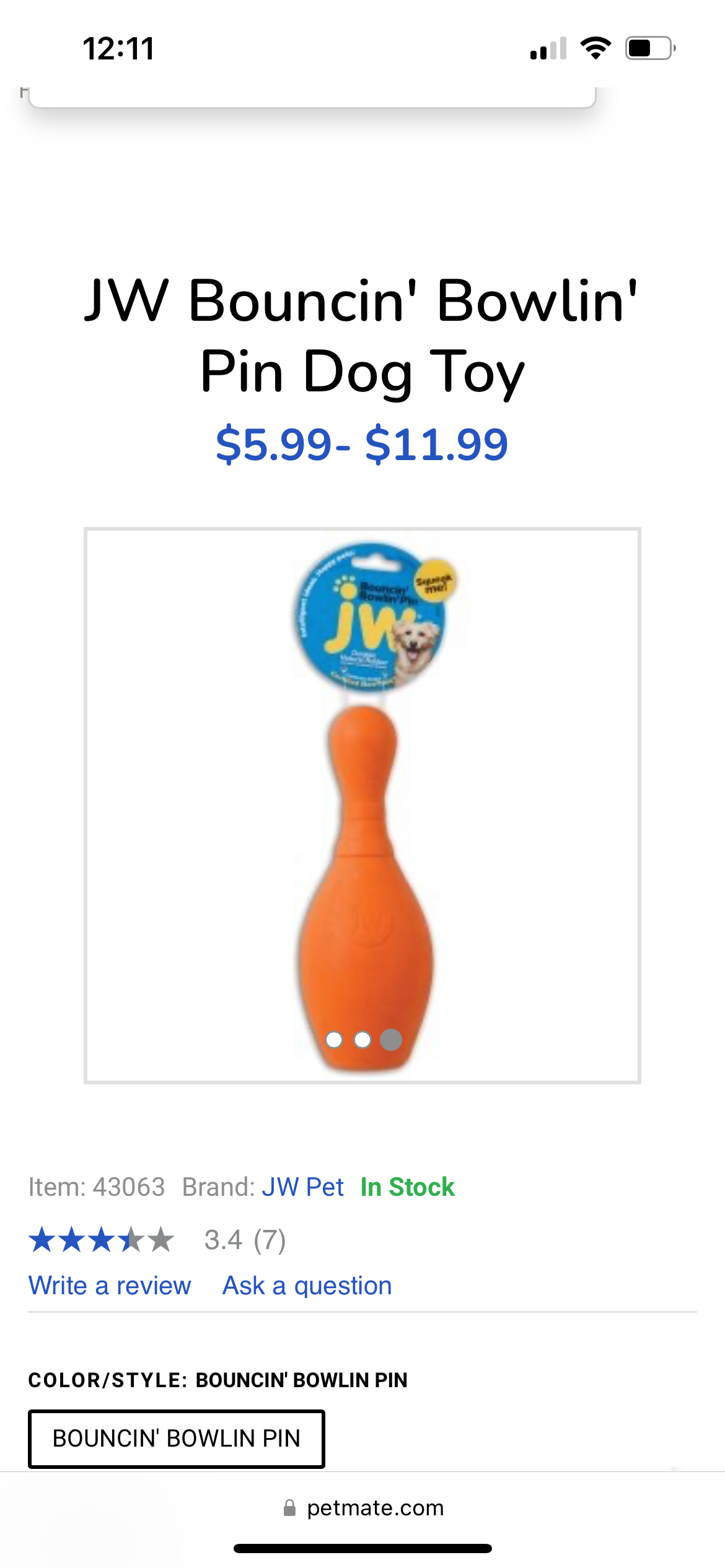 iSQUEAK BOUNCIN BOWLIN PIN SMALL