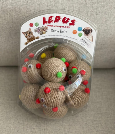 LEPUS Sisal Ball w/ Tail & Rattle  15 pcs per tub
