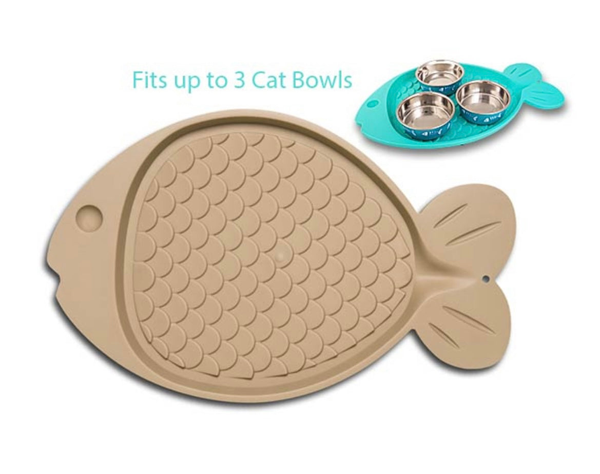 BELLA SPILL-PROOF CAT MAT FISH SHAPE