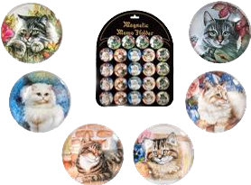Paws Cat Portrait Magnet  (.95ea.)6asst24 pc . With display board