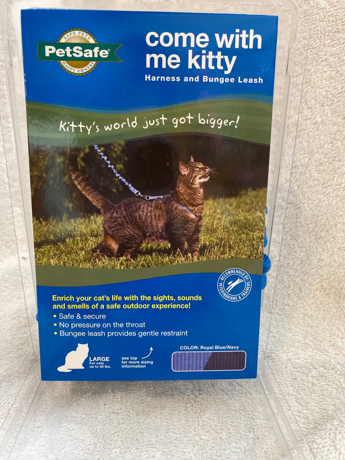 COME WITH ME KITTY -  LARGE ROYAL BLUE