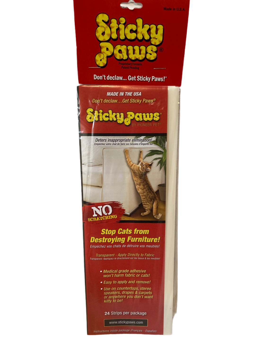 STICKY PAWS FOR FURNITURE 24 STRIPS