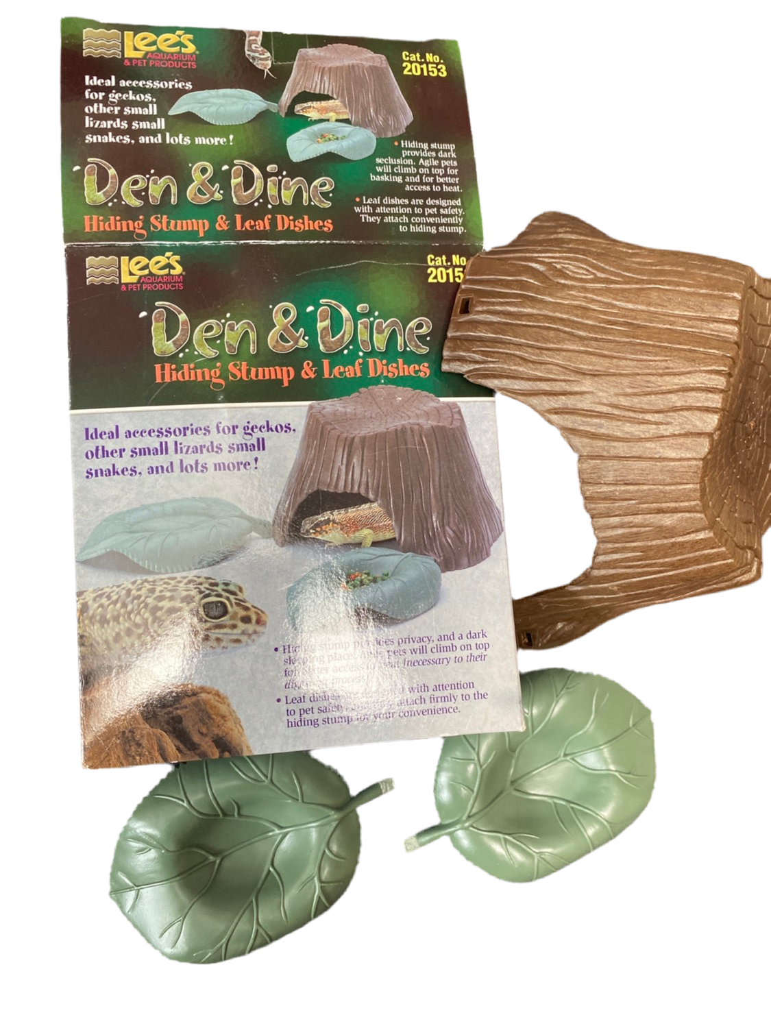 DEN & DINE, HIDING STUMP & LEAF DISHES (2)