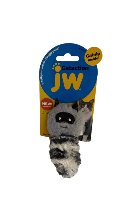 CAT PLUSH CATNIP RACCOON GREY