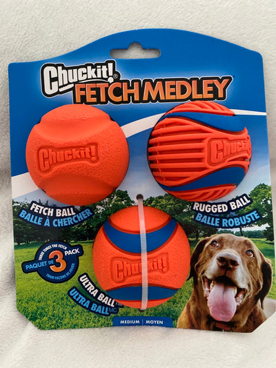 CI!  Chuckit FETCH MEDLEY GEN 3 MED 3-PK