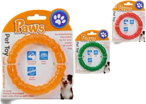 PAWS  Pet Toy For Puppy ring $2.00ea.(3asst 12 pc min.)