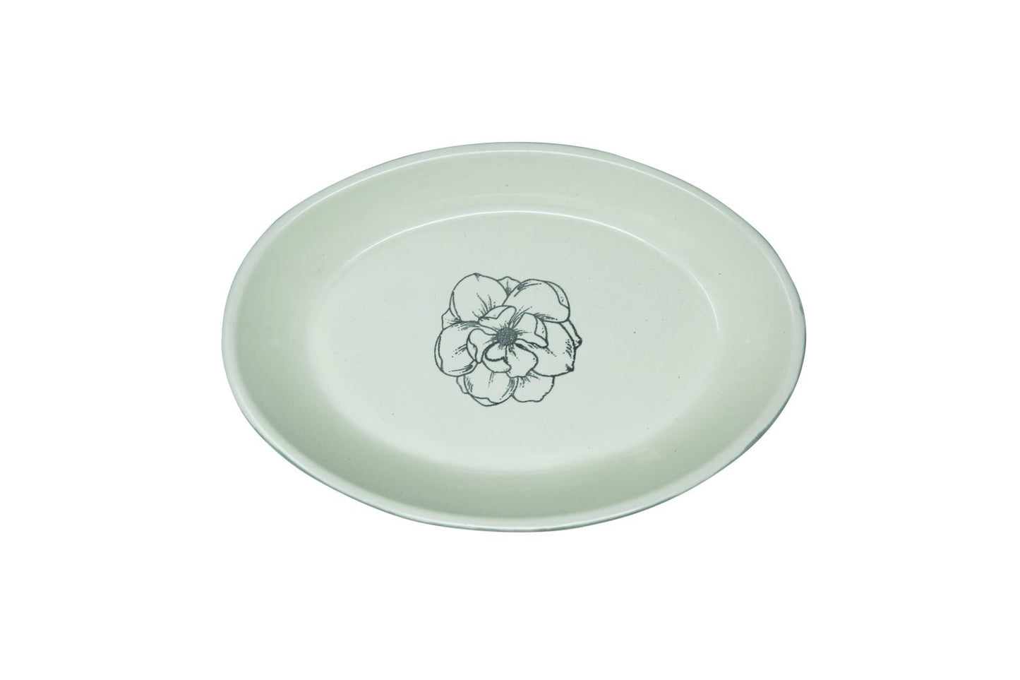 CERAMIC BOWL MAGNOLIA - OVAL  (8.2"L x 5.5"W x 1.45"H)